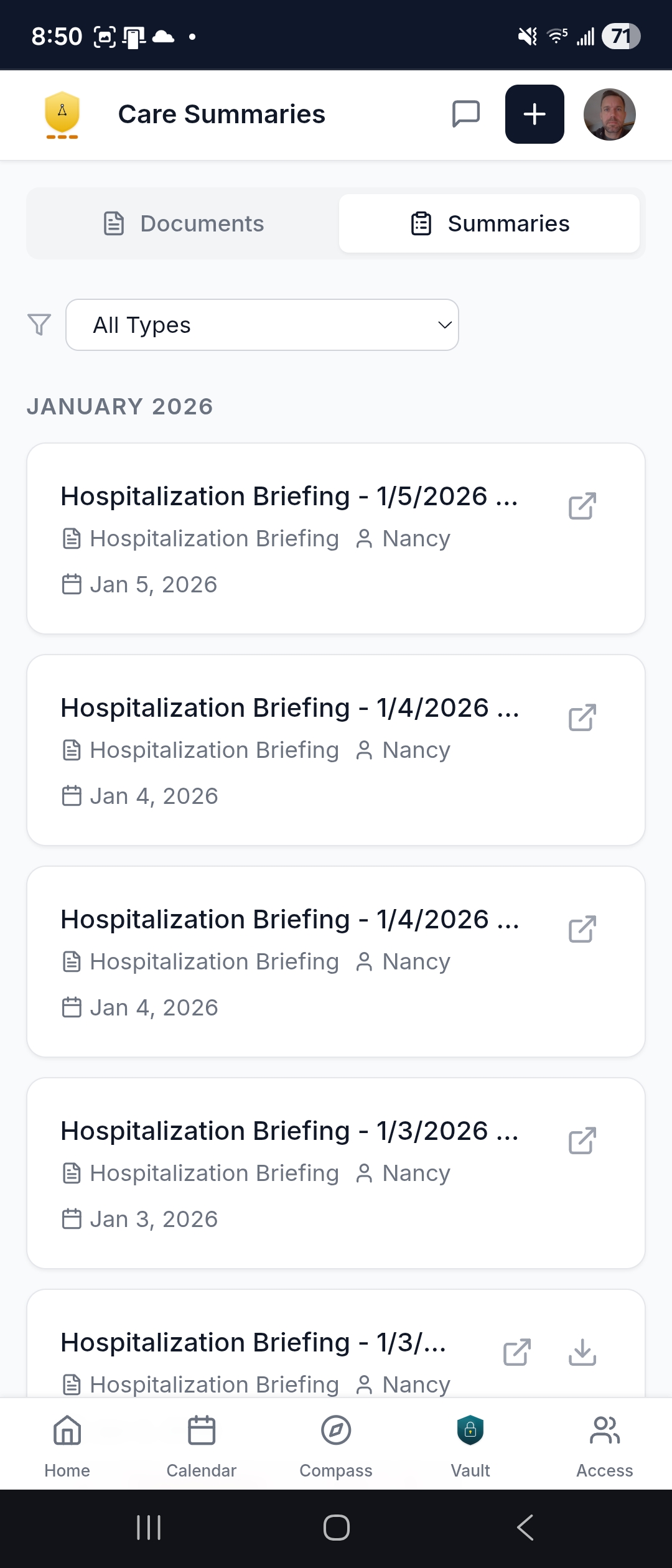 Care Summaries — Navigator briefings downloadable as PDFs