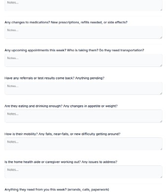 Weekly check-in template — structured questions for your regular call