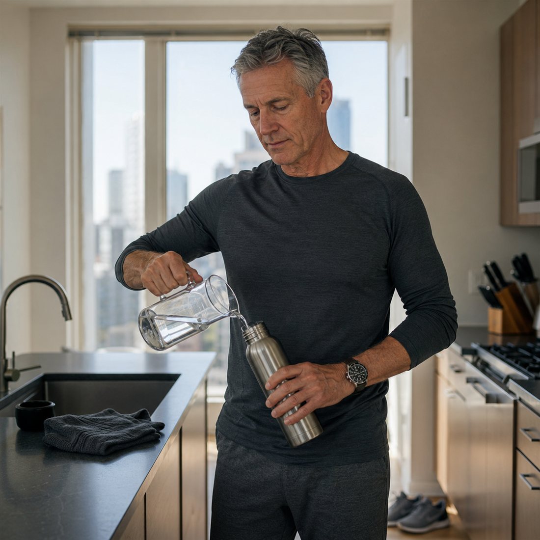 Steve, a man in his late sixties, at home