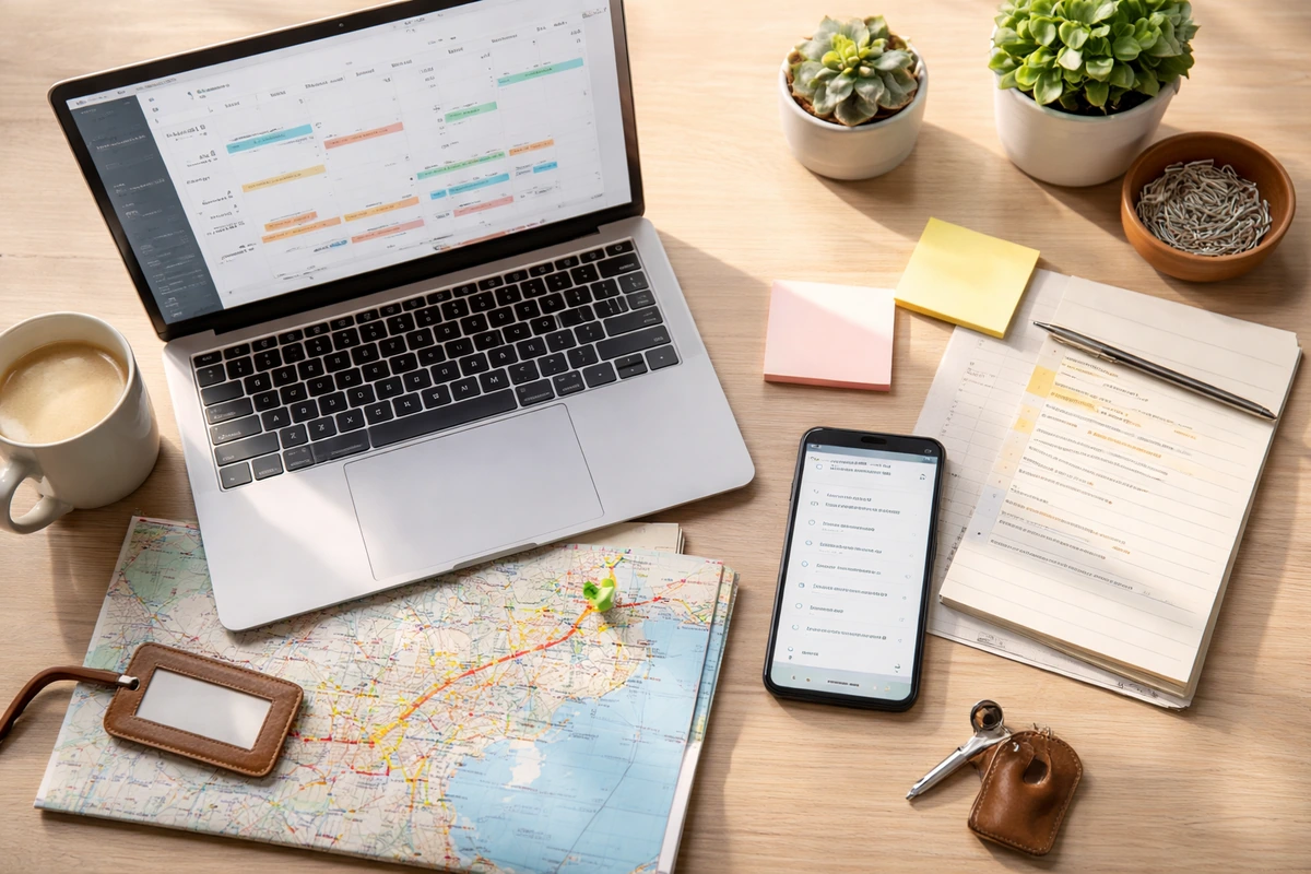 Desk with care coordination materials